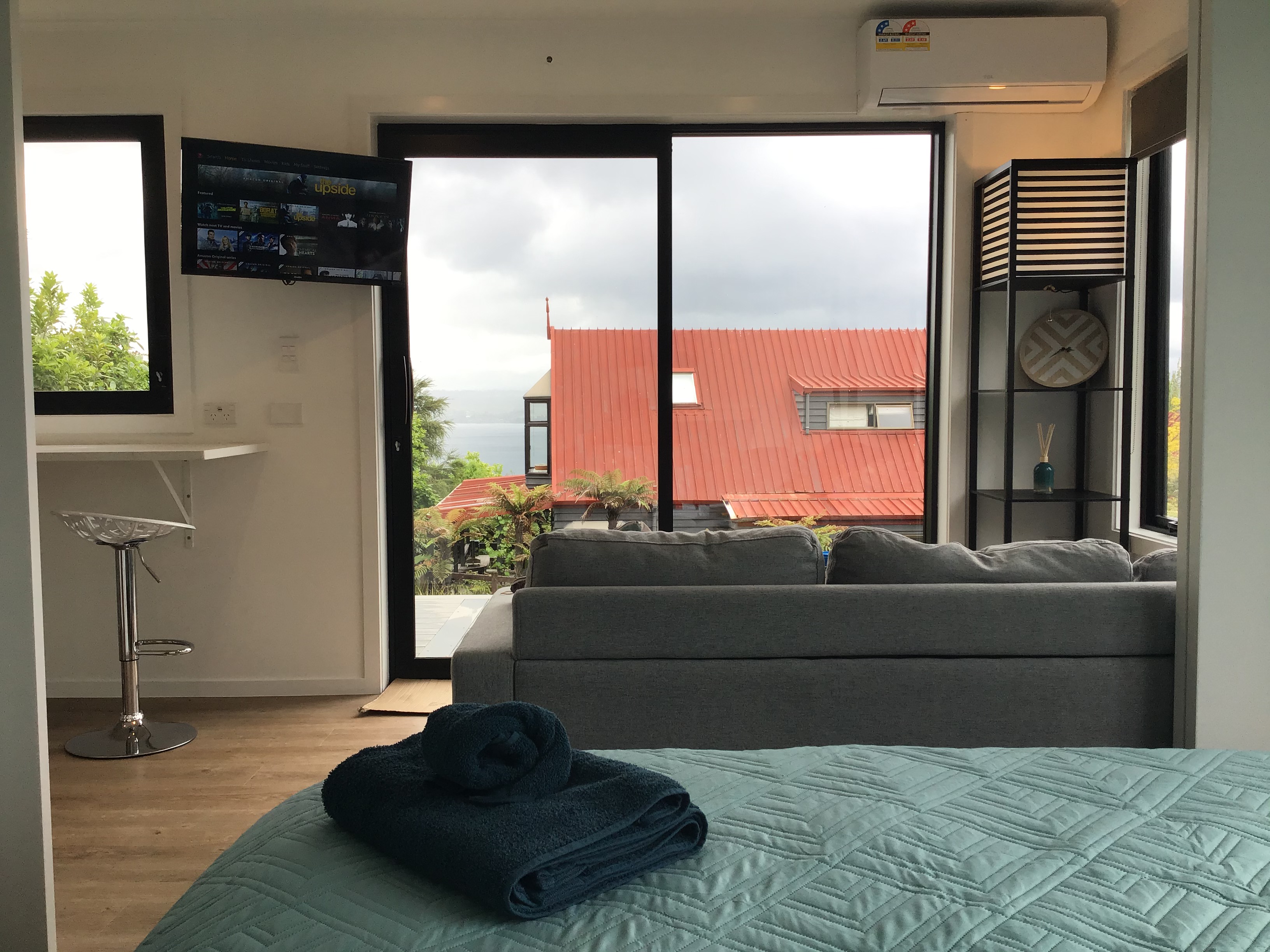 TV visible from bedroom & lounge